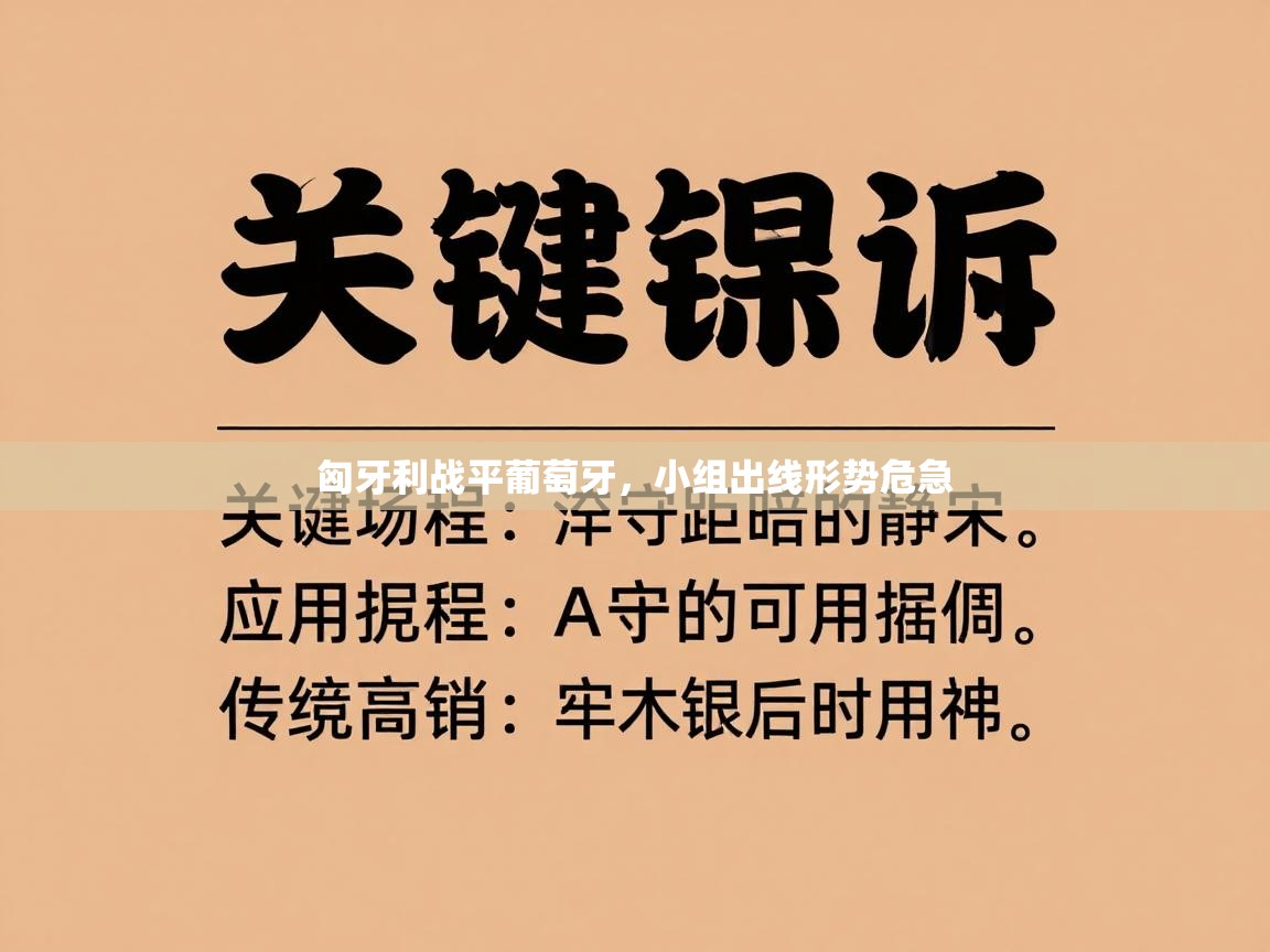 匈牙利战平葡萄牙，小组出线形势危急  第1张